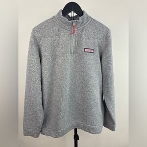 Vineyard Vines Men’s Heather Gray 1/4  Zip-Up Sweater size Medium